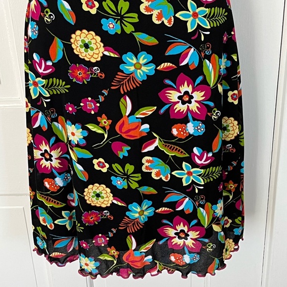 Y2K Guess Women's USA Made Floral Stretch Mesh Removal Straps Mini Dress Small - Picture 3 of 14